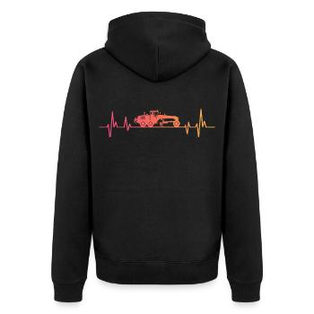 Sunset Construction Vehicle Motor Grader - Unisex Premium Organic Zip Hoodie - black - Back - Nico (187cm)