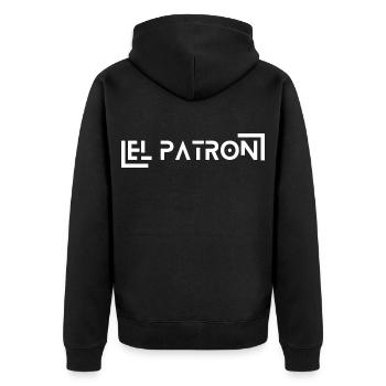 El Patron Lettering – Stylish Saying - Unisex Premium Organic Zip Hoodie - black - Back - Nico (187cm)