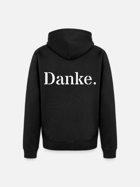 Danke - Unisex Premium Bio Zip Hoodie - Schwarz