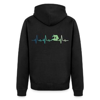 Jiu Jitsu Herzschlag Jiu-Jitsu - Unisex Premium Bio Zip Hoodie - Schwarz - Hinten - Nico (187cm)