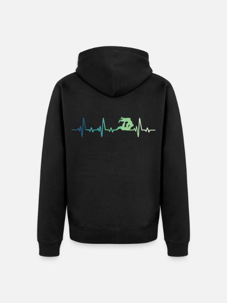 Jiu Jitsu Heartbeat Jiu-Jitsu - Unisex Premium Organic Zip Hoodie - black