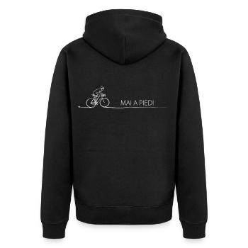 Radfahrer Spruch Geschenkidee Fahrrad - Unisex Premium Bio Zip Hoodie - Schwarz - Hinten - Nico (187cm)