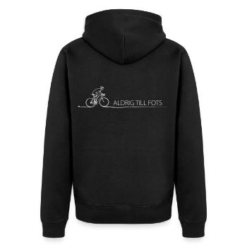 Radfahrer Spruch Geschenkidee Fahrrad - Unisex Premium Bio Zip Hoodie - Schwarz - Hinten - Nico (187cm)