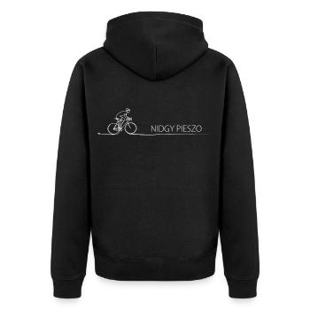 Radfahrer Spruch Geschenkidee Fahrrad - Unisex Premium Bio Zip Hoodie - Schwarz - Hinten - Nico (187cm)