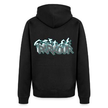 Parkour Obstacle Course Freerunning - Unisex Premium Organic Zip Hoodie - black - Back - Nico (187cm)