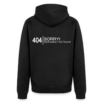 404 Désolé Motivation introuvable. - Veste à capuche bio Premium Unisexe - noir - Dos - Nico (187cm)