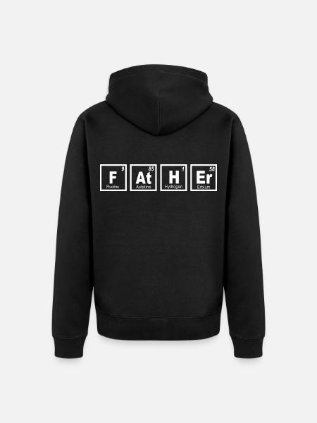Father Periodic Table - Unisex Premium Organic Zip Hoodie - black