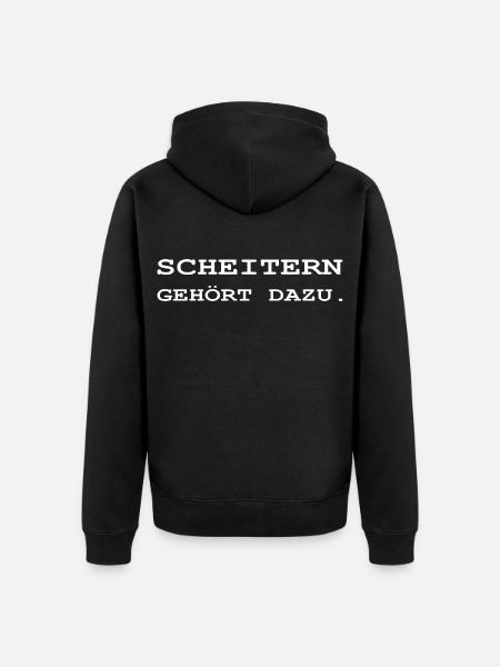 Scheitern Gehört Dazu Motivation Erfolg - Unisex Premium Bio Zip Hoodie - Schwarz