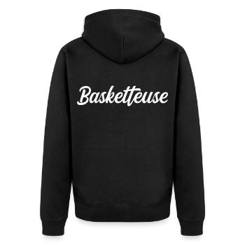 Basketteuse - Veste à capuche bio Premium Unisexe - noir - Dos - Nico (187cm)