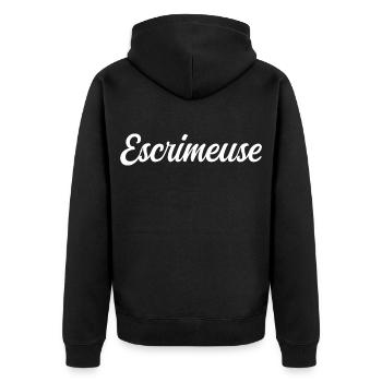 Escrimeuse Athlète Fleuret Épée Sabre Sport - Veste à capuche bio Premium Unisexe - noir - Dos - Nico (187cm)