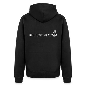 Nauti But Nice – Maritime Pun Sailing Sea - Veste à capuche bio Premium Unisexe - noir - Dos - Nico (187cm)