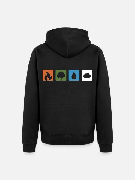 Elemente - Unisex Premium Bio Zip Hoodie - Schwarz