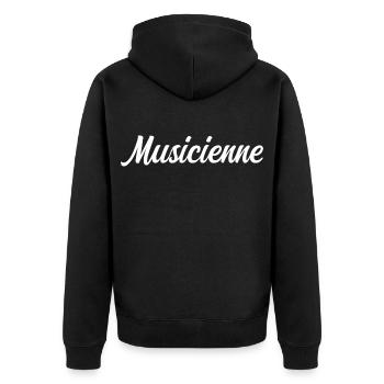 Musicienne - Veste à capuche bio Premium Unisexe - noir - Dos - Nico (187cm)