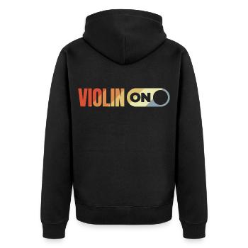 Violon Vintage - Veste à capuche bio Premium Unisexe - noir - Dos - Nico (187cm)