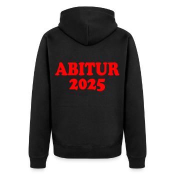 Abitur 2025 - Unisex Premium Bio Zip Hoodie - Schwarz - Hinten - Nico (187cm)