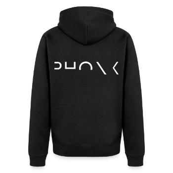 Phonk Musikkultur Underground - Unisex Premium Bio Zip Hoodie - Schwarz - Hinten - Nico (187cm)