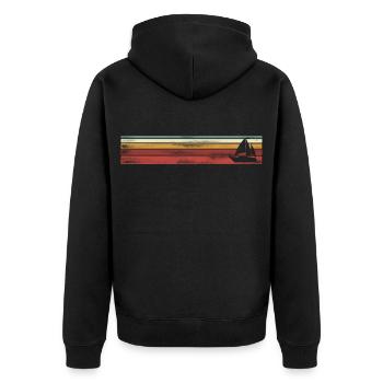 Segelboot Segeln Segler Vintage Retro - Unisex Premium Bio Zip Hoodie - Schwarz - Hinten - Nico (187cm)