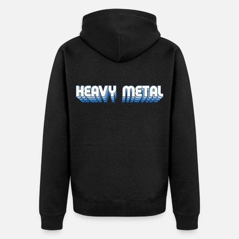 Heavy Metal Style Rétro Texte Logo - Veste à capuche bio Premium Unisexe - noir