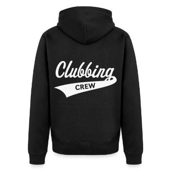 Clubbing Crew (Fête / Célébrations / Danse / Blanc) - Veste à capuche bio Premium Unisexe - noir - Dos - Nico (187cm)
