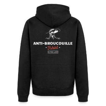 humour homme pecheur, peche, pecheur, humour peche - Veste à capuche bio Premium Unisexe - noir - Dos - Nico (187cm)