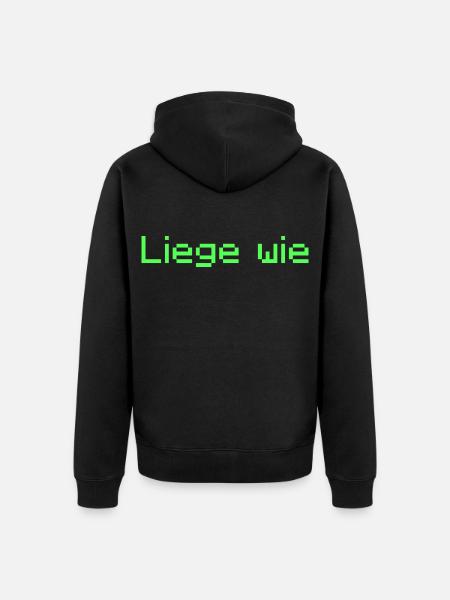 Liege wie neongrün - Unisex Premium Bio Zip Hoodie - Schwarz