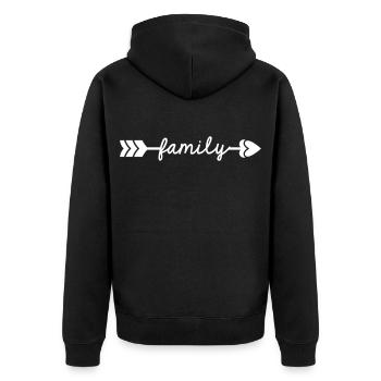 Family - Unisex Premium Bio Zip Hoodie - Schwarz - Hinten - Nico (187cm)