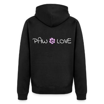 T-shirt Paw Love Lover pour chiens Maman / Papa - Veste à capuche bio Premium Unisexe - noir - Dos - Nico (187cm)