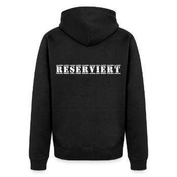 reserviert paar vergeben spruch single verlobt - Unisex Premium Bio Zip Hoodie - Schwarz - Hinten - Nico (187cm)