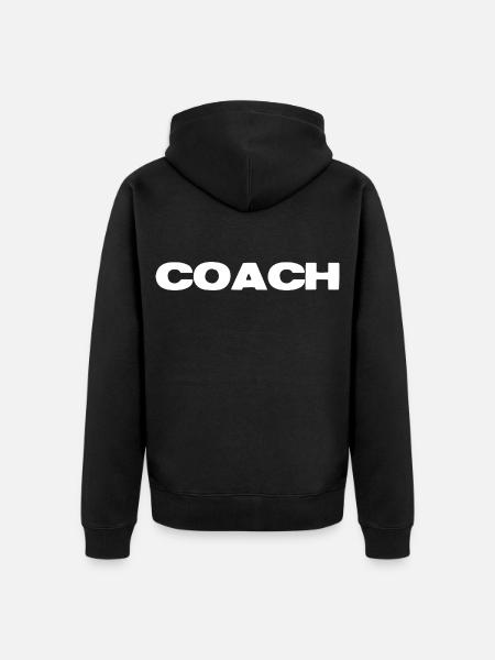 Coach Bold - Unisex Premium Organic Zip Hoodie - black
