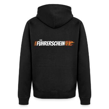 Driver's license passed 2026 - Driver's license - Unisex Premium Organic Zip Hoodie - black - Back - Nico (187cm)