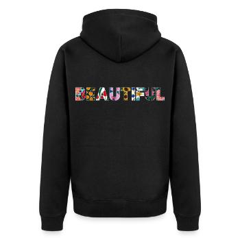 Épanouie - Veste à capuche bio Premium Unisexe - noir - Dos - Nico (187cm)