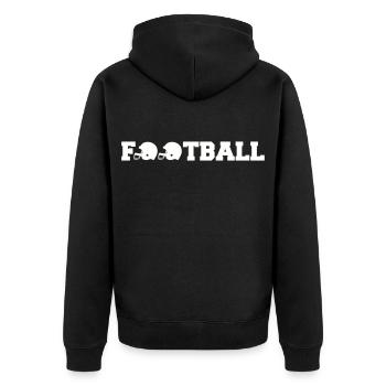 football - Unisex Premium Bio Zip Hoodie - Schwarz - Hinten - Nico (187cm)