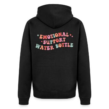 Bouteille d’eau de soutien émotionnel – Funny Hydration - Veste à capuche bio Premium Unisexe - noir - Dos - Nico (187cm)