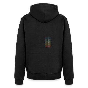 Year of birth 2029 - Unisex Premium Organic Zip Hoodie - black - Back - Nico (187cm)