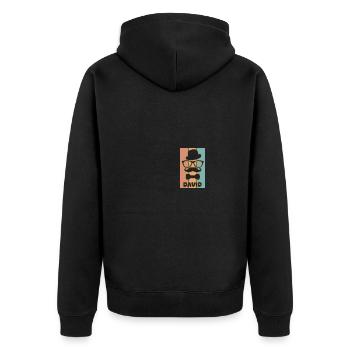 Gift for David - Unisex Premium Organic Zip Hoodie - black - Back - Nico (187cm)