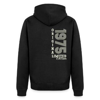 Cadeau original vintage 1975 47ème anniversaire - Veste à capuche bio Premium Unisexe - noir - Dos - Nico (187cm)