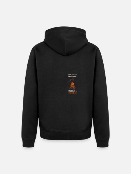 Camping Campfire Viennese Caravan Gift - Unisex Premium Organic Zip Hoodie - black