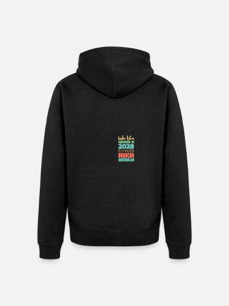 Bin 2028 - Unisex Premium Bio Zip Hoodie - Schwarz