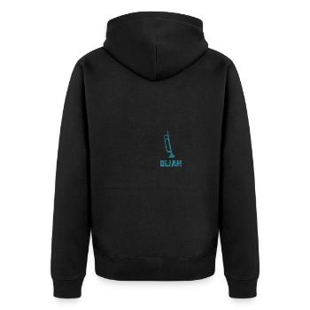 Brass band Elijah - Unisex Premium Organic Zip Hoodie - black - Back - Nico (187cm)