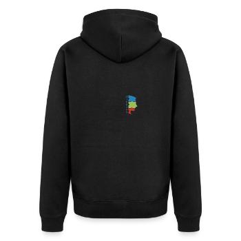 Mindset Gesicht - Unisex Premium Bio Zip Hoodie - Schwarz - Hinten - Nico (187cm)