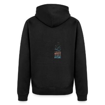 Adventure Begins At Your Library - Unisex Premium Organic Zip Hoodie - black - Back - Nico (187cm)