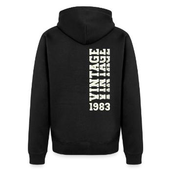 40th Birthday Man Vintage 1983 Vintage - Unisex Premium Organic Zip Hoodie - black - Back - Nico (187cm)