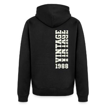 35. Geburtstag Mann Jahrgang 1988 Vintage - Unisex Premium Bio Zip Hoodie - Schwarz - Hinten - Nico (187cm)