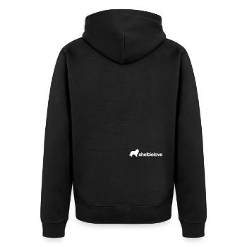 sheltielove - Unisex Premium Organic Zip Hoodie - black - Back - Nico (187cm)