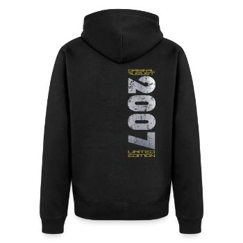 17ème Anniversaire Original Août 2007 Millésime 2007 - Veste à capuche bio Premium Unisexe - noir - Dos - Nico (187cm)