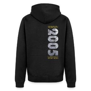 20th Birthday Original August 2005 Vintage 2005 - Unisex Premium Organic Zip Hoodie - black - Back - Nico (187cm)