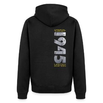 80th Birthday Original August 1945 Born 1945 - Unisex Premium Organic Zip Hoodie - black - Back - Nico (187cm)