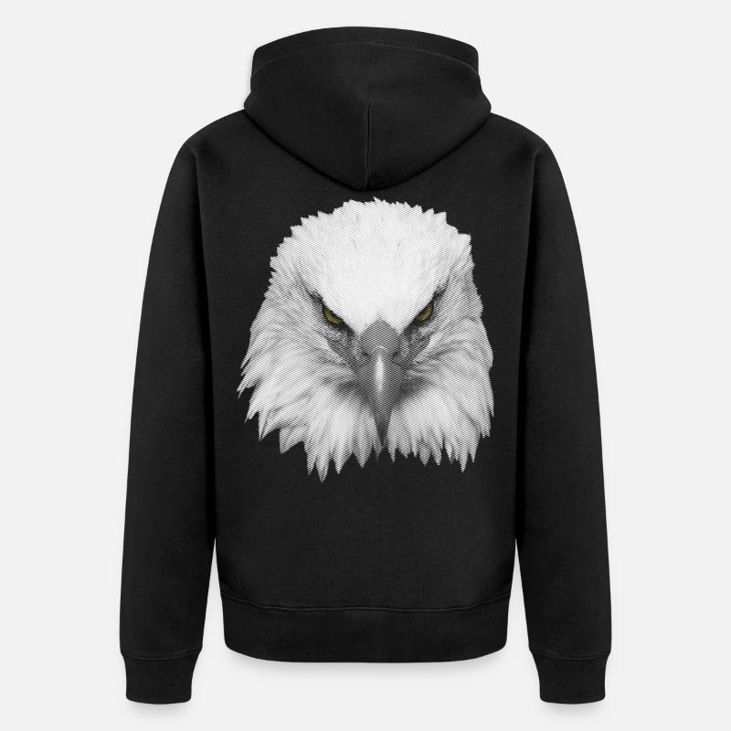Great Eagle Kopf - Unisex Premium Bio Zip Hoodie - Schwarz