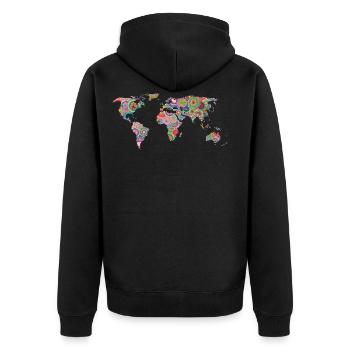 Le monde de hipsters - Veste à capuche bio Premium Unisexe - noir - Dos - Nico (187cm)