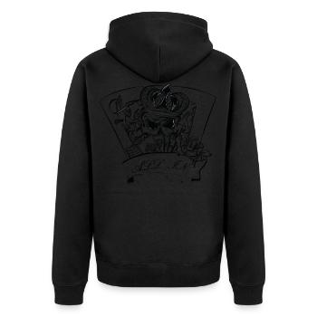 Poker Game with Death - Unisex Premium Bio Zip Hoodie - Schwarz - Hinten - Nico (187cm)